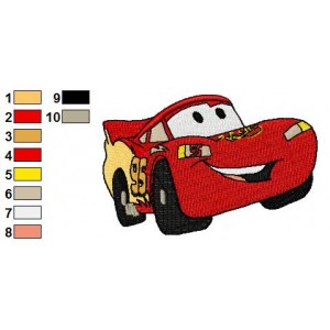 Lightning McQueen Disney Cars Embroidery Design